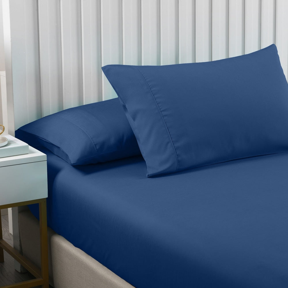 Royal Comfort Bamboo Cooling 2000TC 3-Piece Combo Set - Double -Royal Blue Bed Sheet Fast shipping On sale