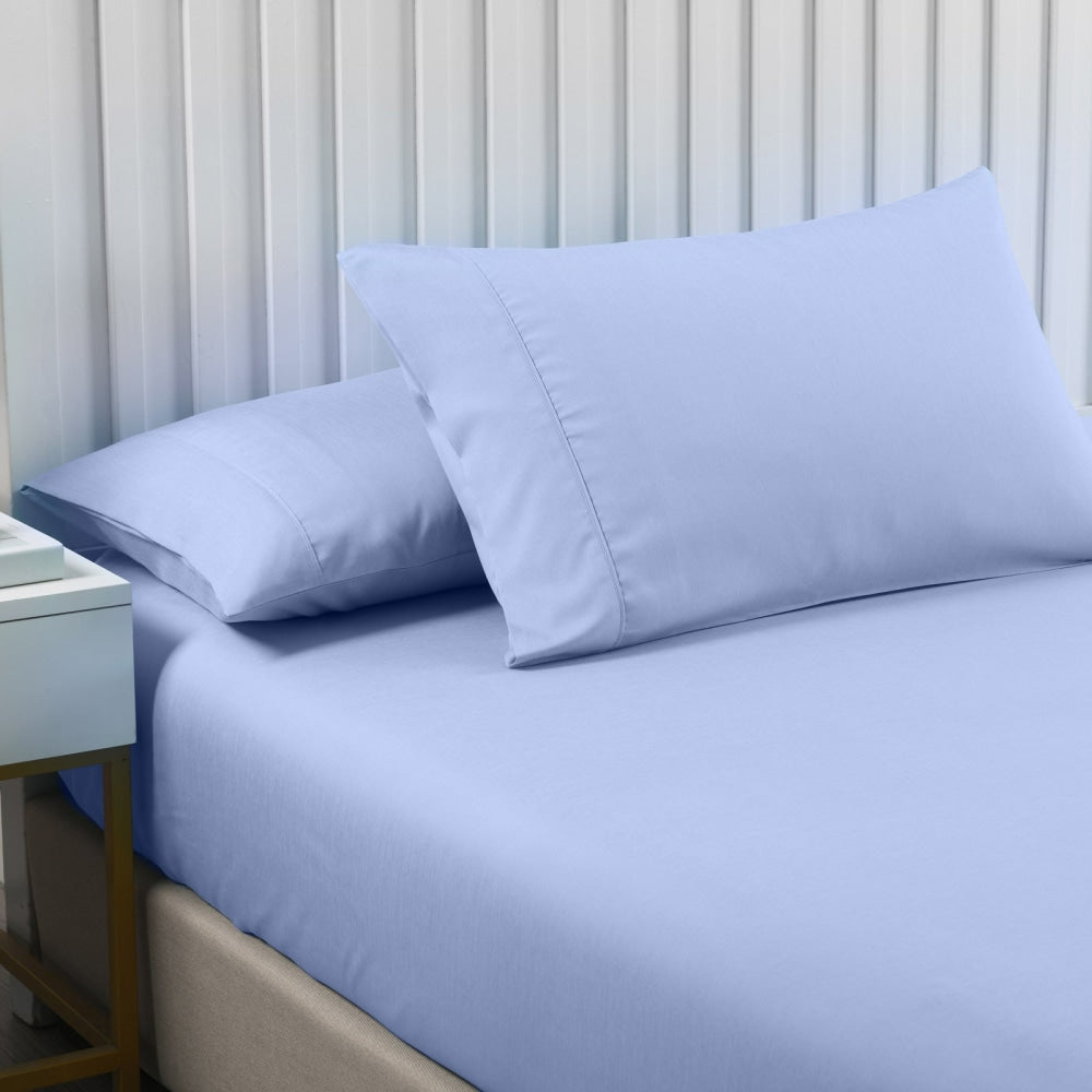 Royal Comfort Bamboo Cooling 2000TC 3-Piece Combo Set - Double -Light Blue Bed Sheet Fast shipping On sale