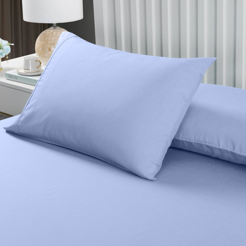 Royal Comfort Bamboo Cooling 2000TC 3-Piece Combo Set - Double -Light Blue Bed Sheet Fast shipping On sale