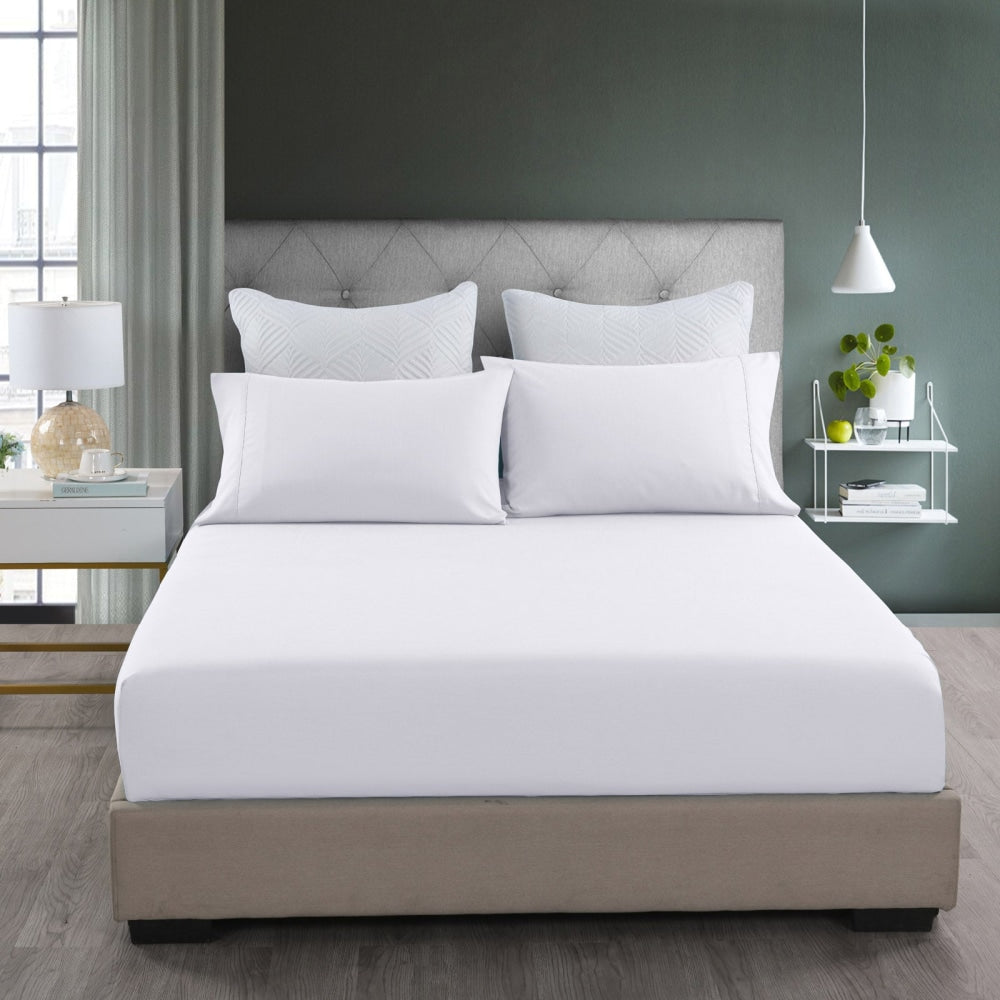 Royal Comfort Bamboo Cooling 2000TC 3-Piece Combo Set - Double -White Bed Sheet Fast shipping On sale
