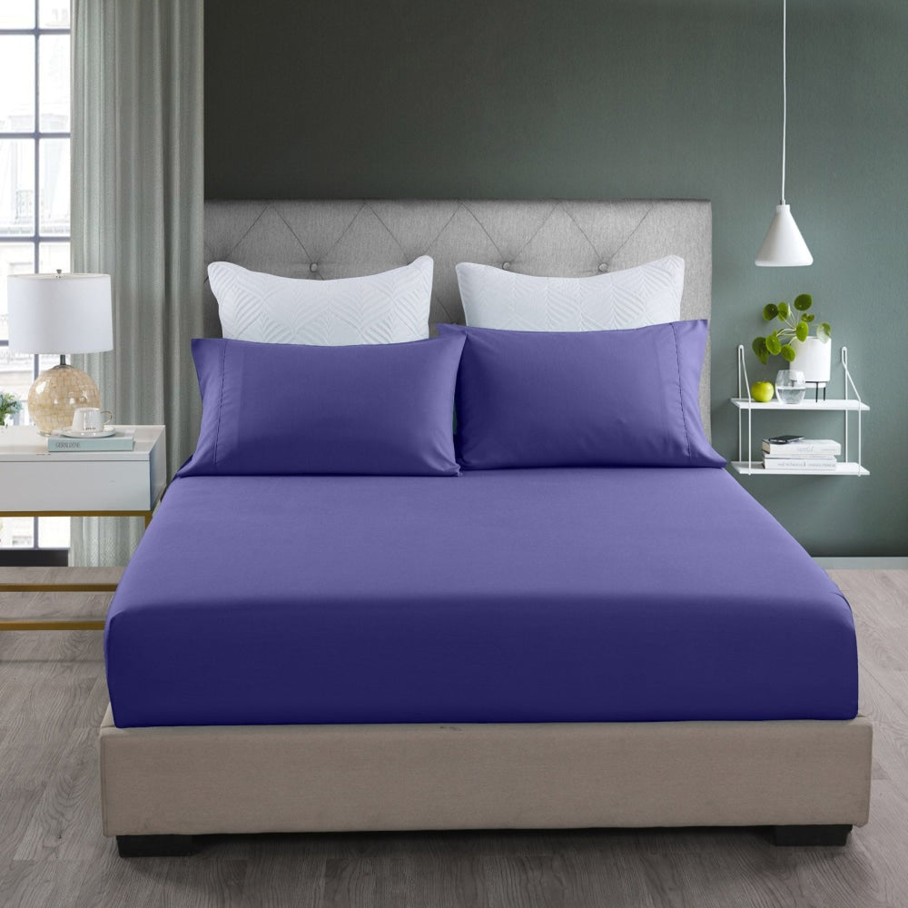 Royal Comfort Bamboo Cooling 2000TC 3-Piece Combo Set - King-Royal Blue Bed Sheet Fast shipping On sale