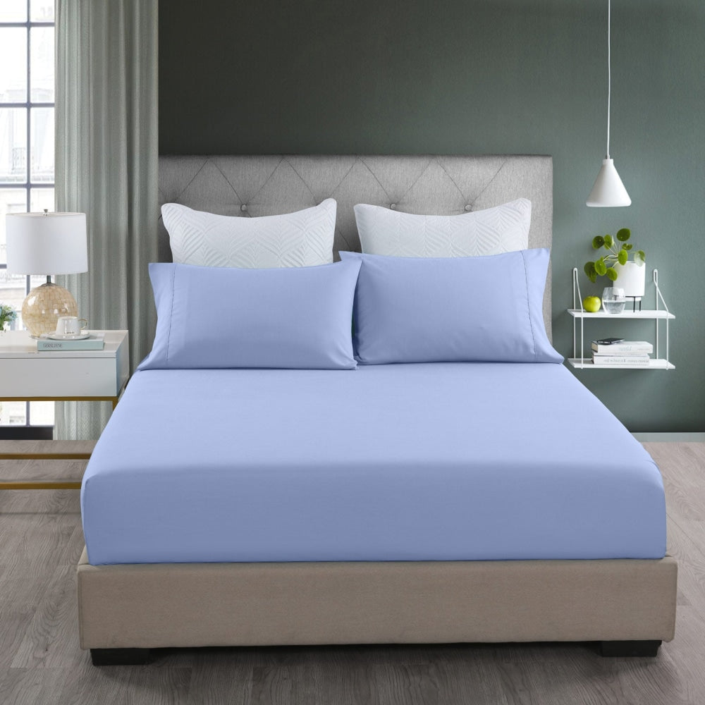 Royal Comfort Bamboo Cooling 2000TC 3-Piece Combo Set - King-Light Blue Bed Sheet Fast shipping On sale