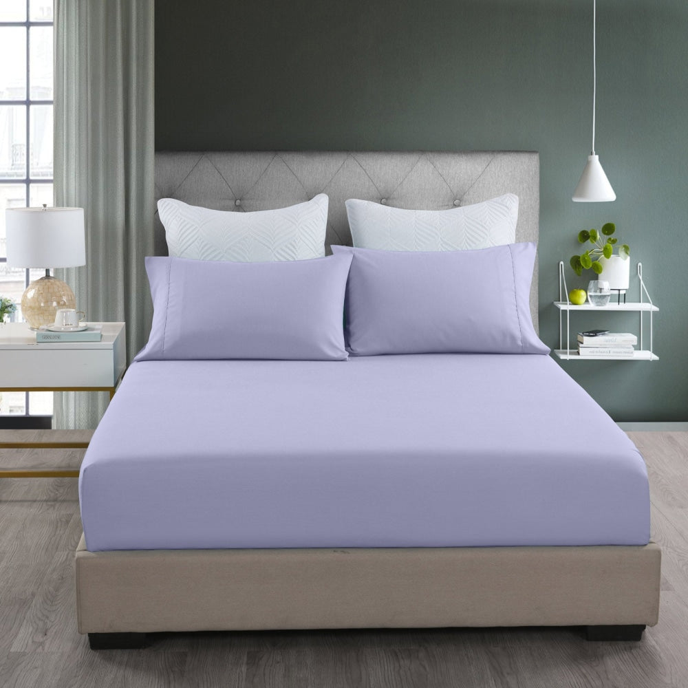 Royal Comfort Bamboo Cooling 2000TC 3-Piece Combo Set - King-Lilac Grey Bed Sheet Fast shipping On sale