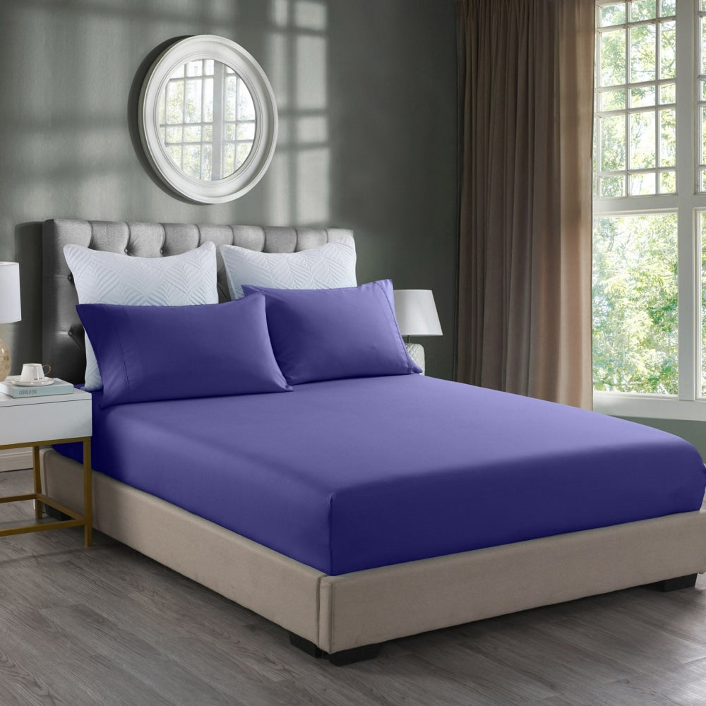 Royal Comfort Bamboo Cooling 2000TC 3-Piece Combo Set - Queen-Royal Blue Bed Sheet Fast shipping On sale