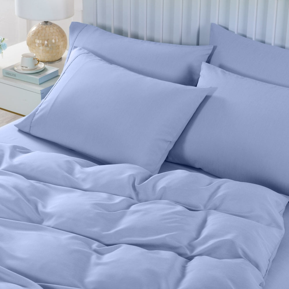 Royal Comfort Bamboo Cooling 2000TC 6-Piece Combo Set -Double-Light Blue Bed Sheet Fast shipping On sale