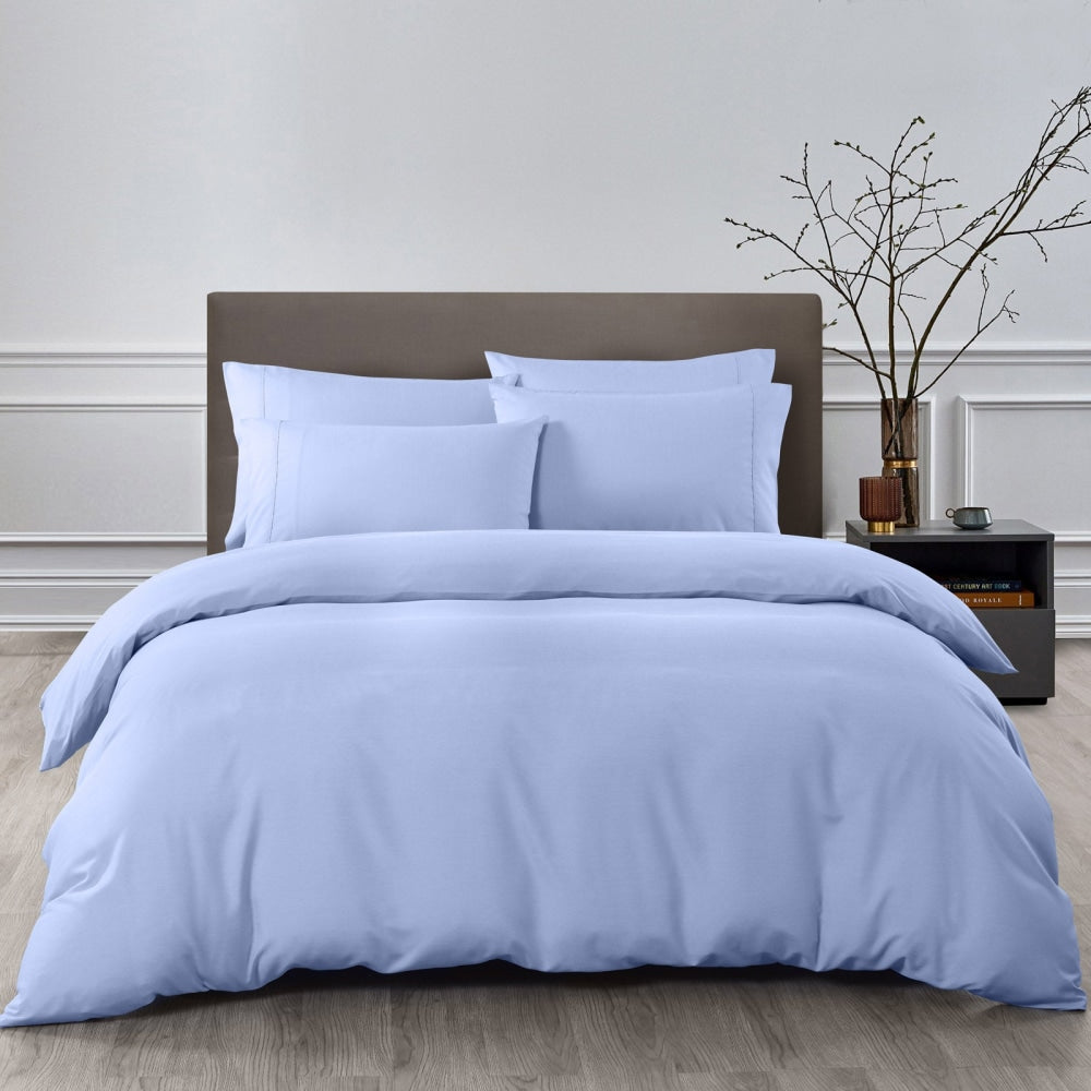Royal Comfort Bamboo Cooling 2000TC Quilt Cover Set - Double-Light Blue Fast shipping On sale