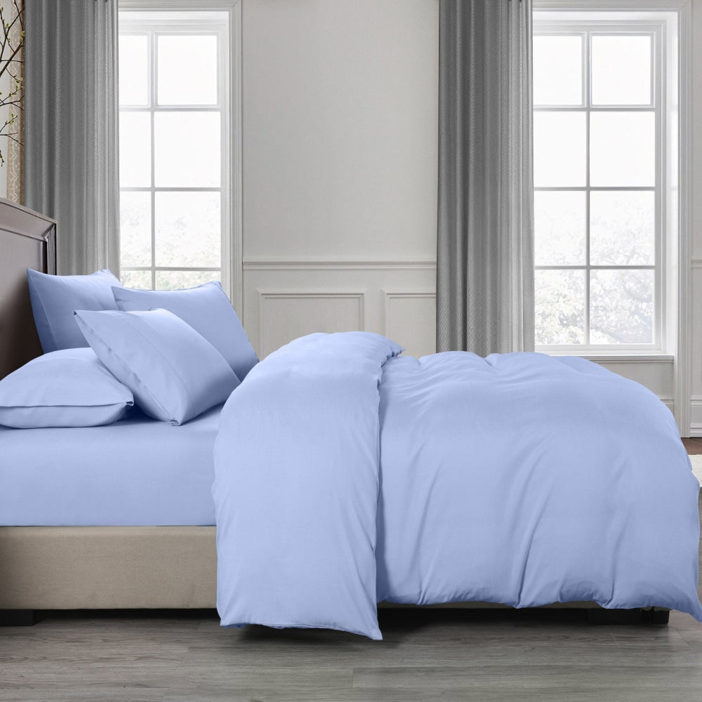 Royal Comfort Bamboo Cooling 2000TC Quilt Cover Set - Double-Light Blue Fast shipping On sale