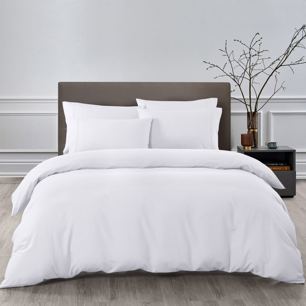 Royal Comfort Bamboo Cooling 2000TC Quilt Cover Set - Double-White Fast shipping On sale