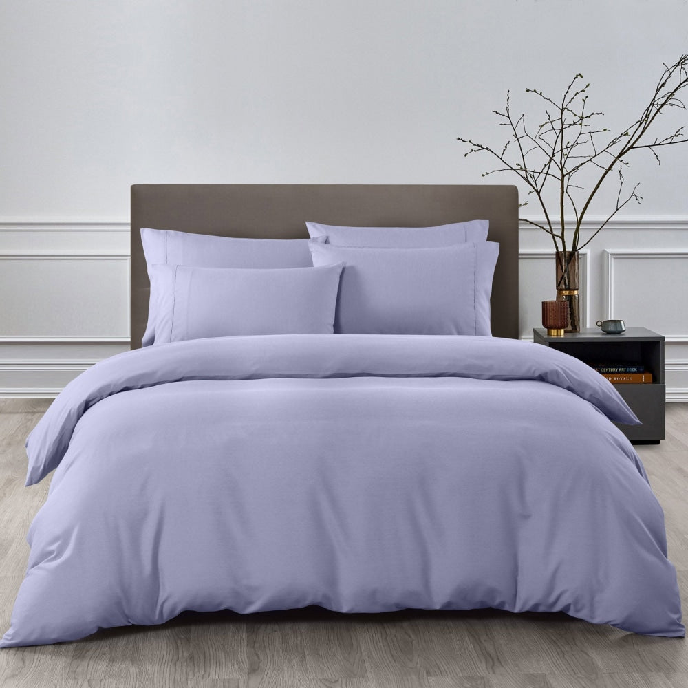 Royal Comfort Bamboo Cooling 2000TC Quilt Cover Set - King-Lilac Grey Fast shipping On sale