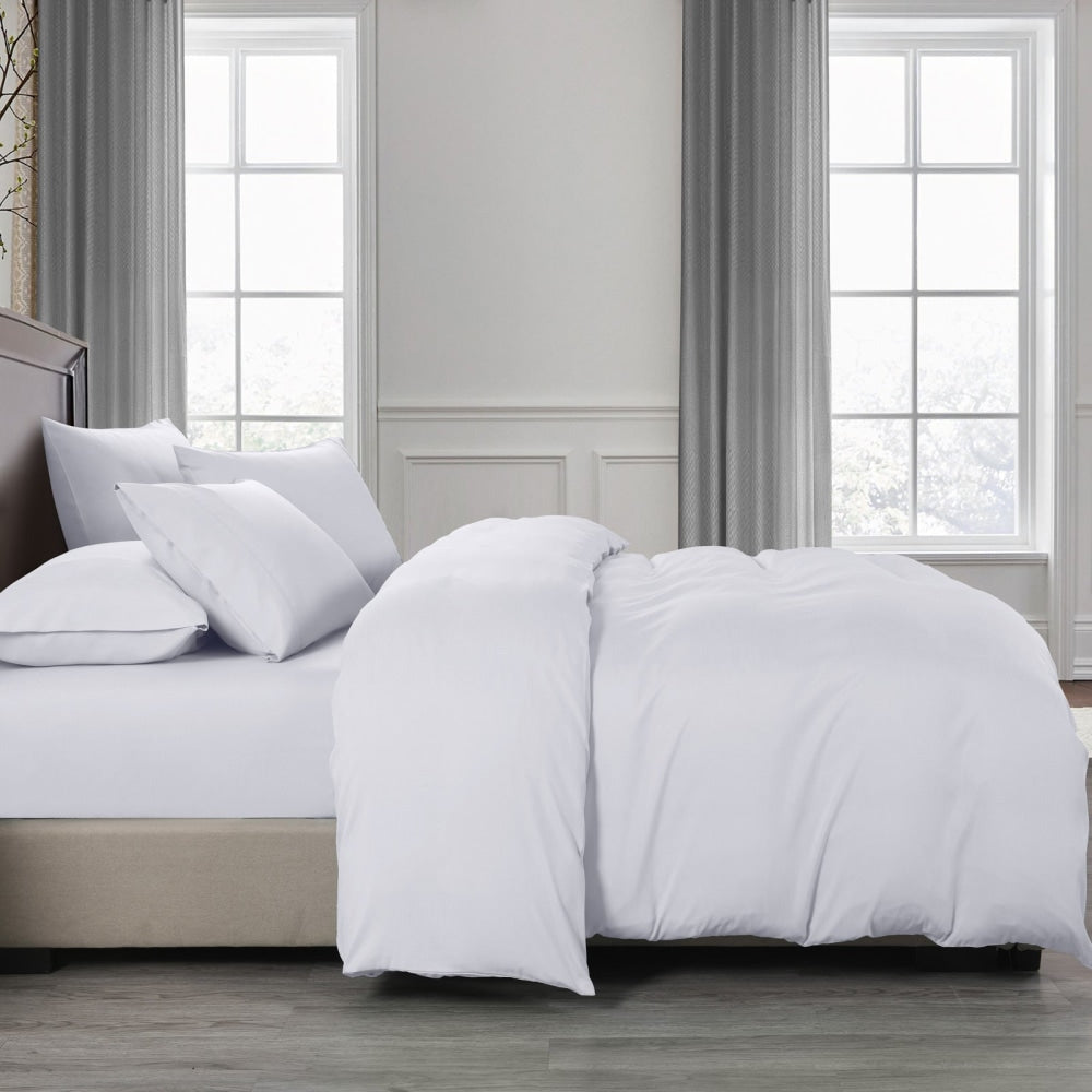 Royal Comfort Bamboo Cooling 2000TC Quilt Cover Set - Queen-White Fast shipping On sale