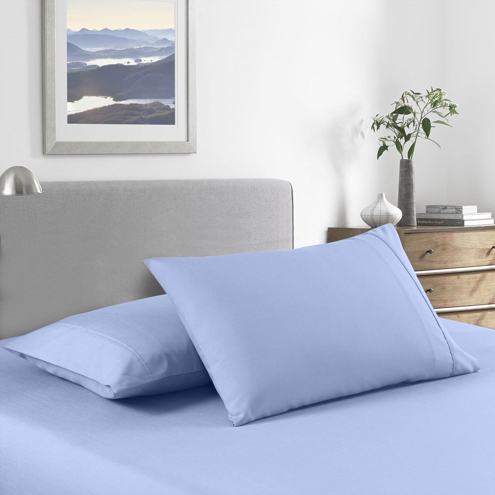 Royal Comfort Bamboo Cooling 2000TC Sheet Set - Double-Light Blue Bed Fast shipping On sale