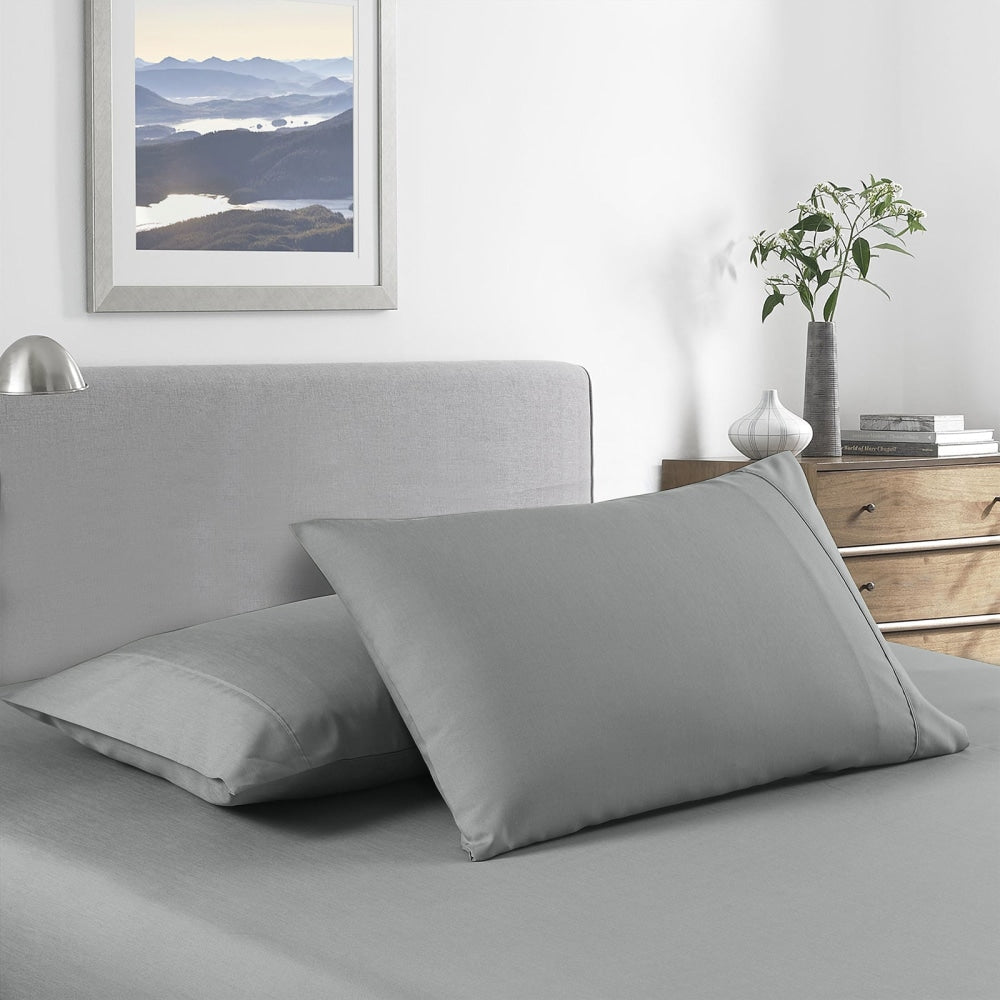 Royal Comfort Bamboo Cooling 2000TC Sheet Set Double - Mid Grey Bed Fast shipping On sale