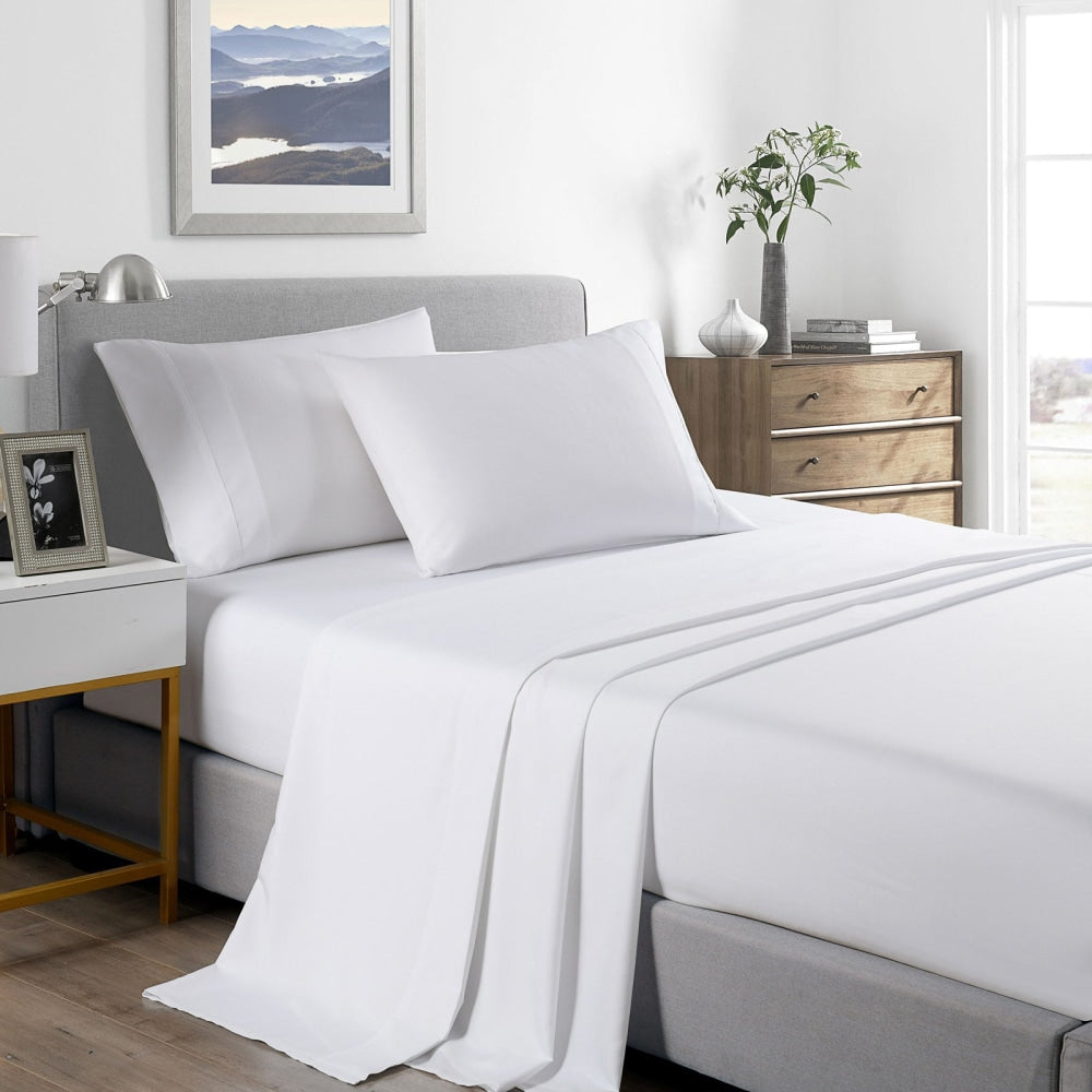 Royal Comfort Bamboo Cooling 2000TC Sheet Set - Double-White Bed Fast shipping On sale