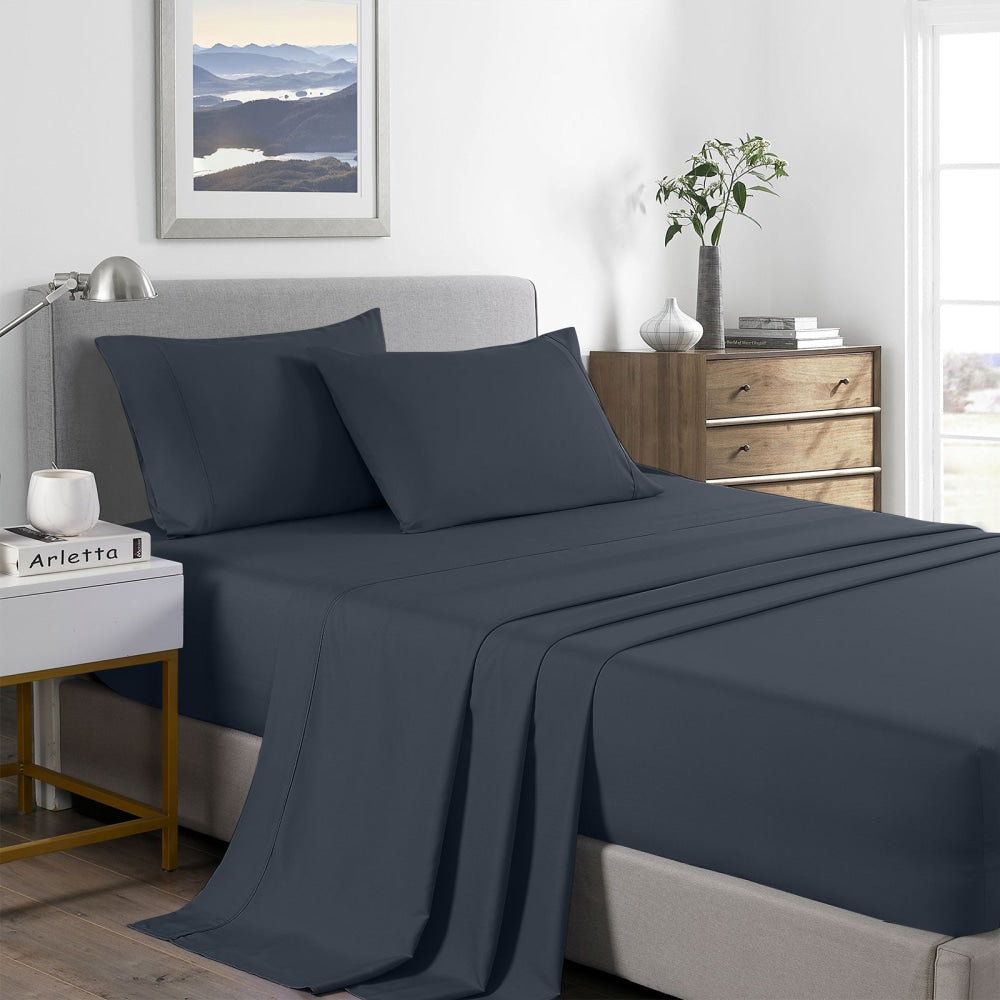 Royal Comfort Bamboo Cooling 2000TC Sheet Set King - Charcoal Bed Fast shipping On sale