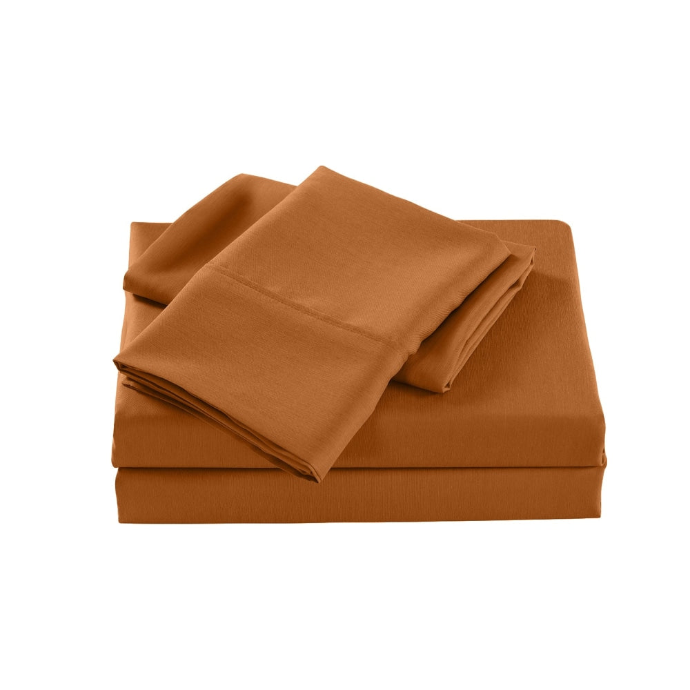 Royal Comfort Bamboo Cooling 2000TC Sheet Set King - Rust Bed Fast shipping On sale