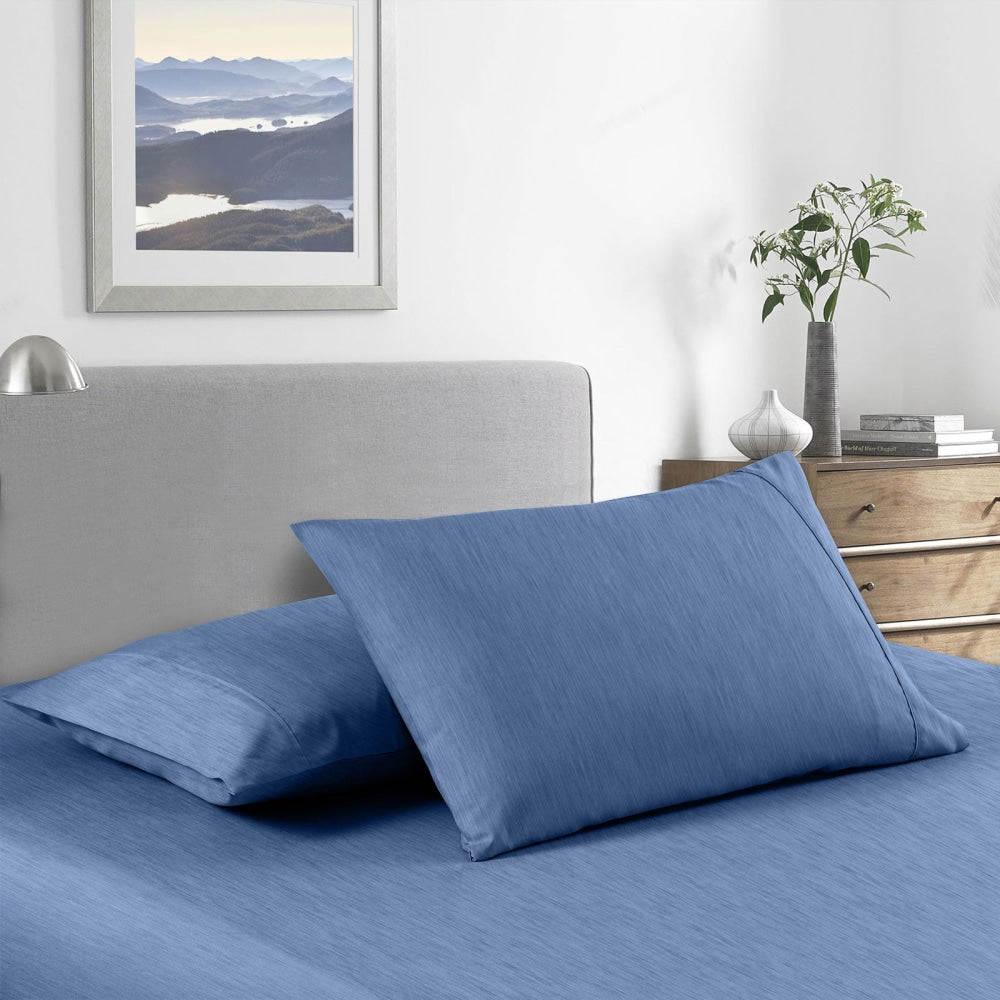 Royal Comfort Bamboo Cooling 2000TC Sheet Set - King Single-Denim Bed Fast shipping On sale