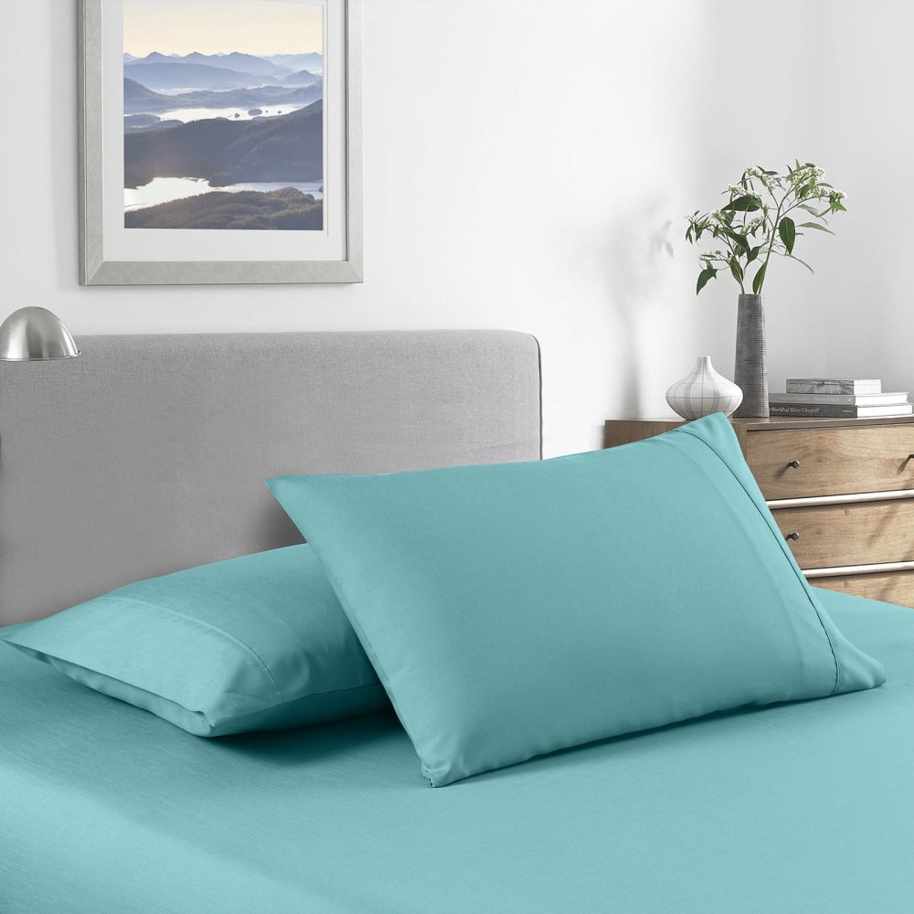 Royal Comfort Bamboo Cooling 2000TC Sheet Set - Queen-Aqua Bed Fast shipping On sale