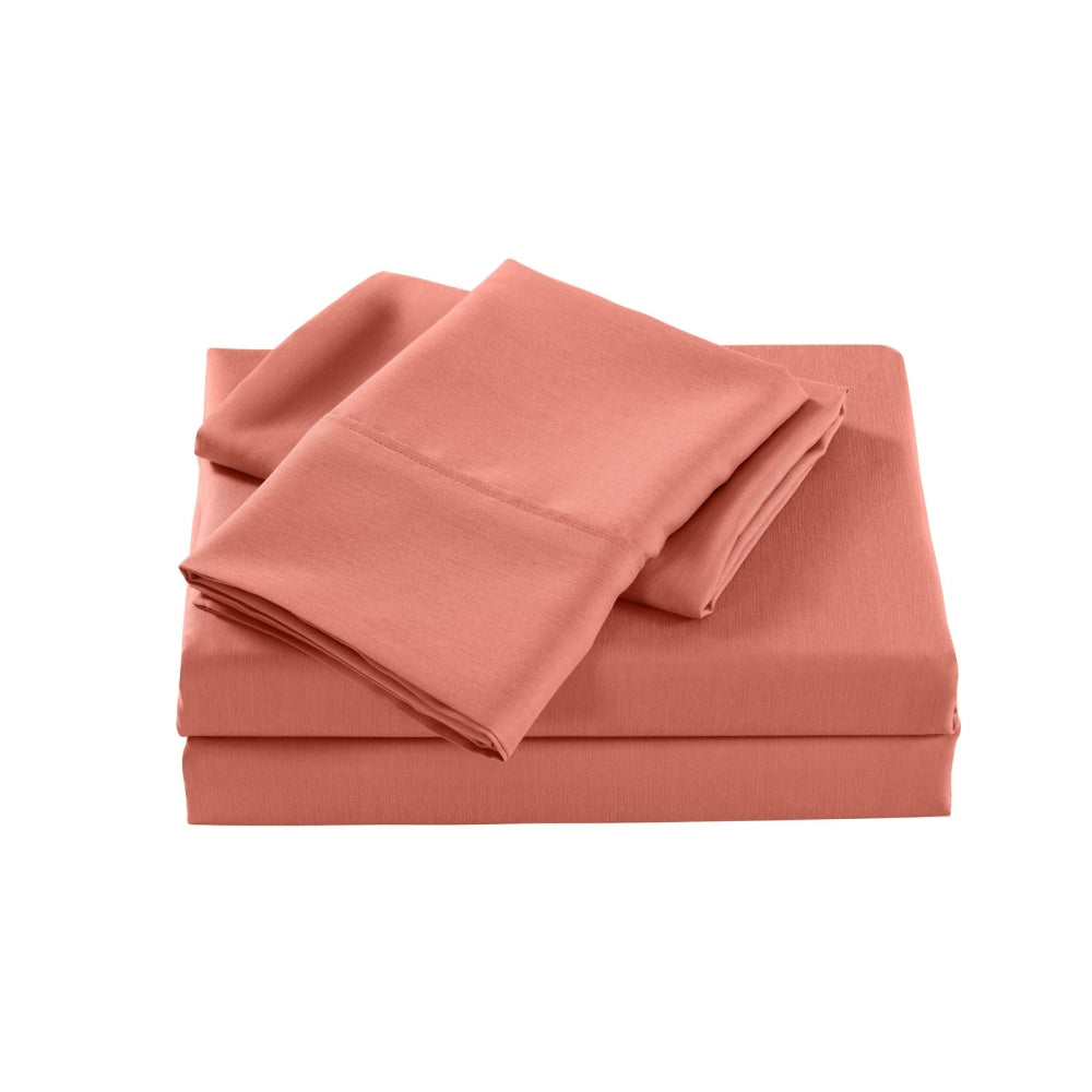 Royal Comfort Bamboo Cooling 2000TC Sheet Set - Queen-Peach Bed Fast shipping On sale