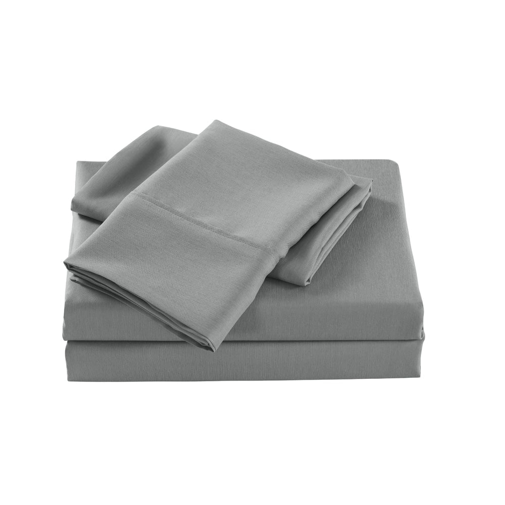 Royal Comfort Bamboo Cooling 2000TC Sheet Set - Single - Mid Grey Bed Fast shipping On sale