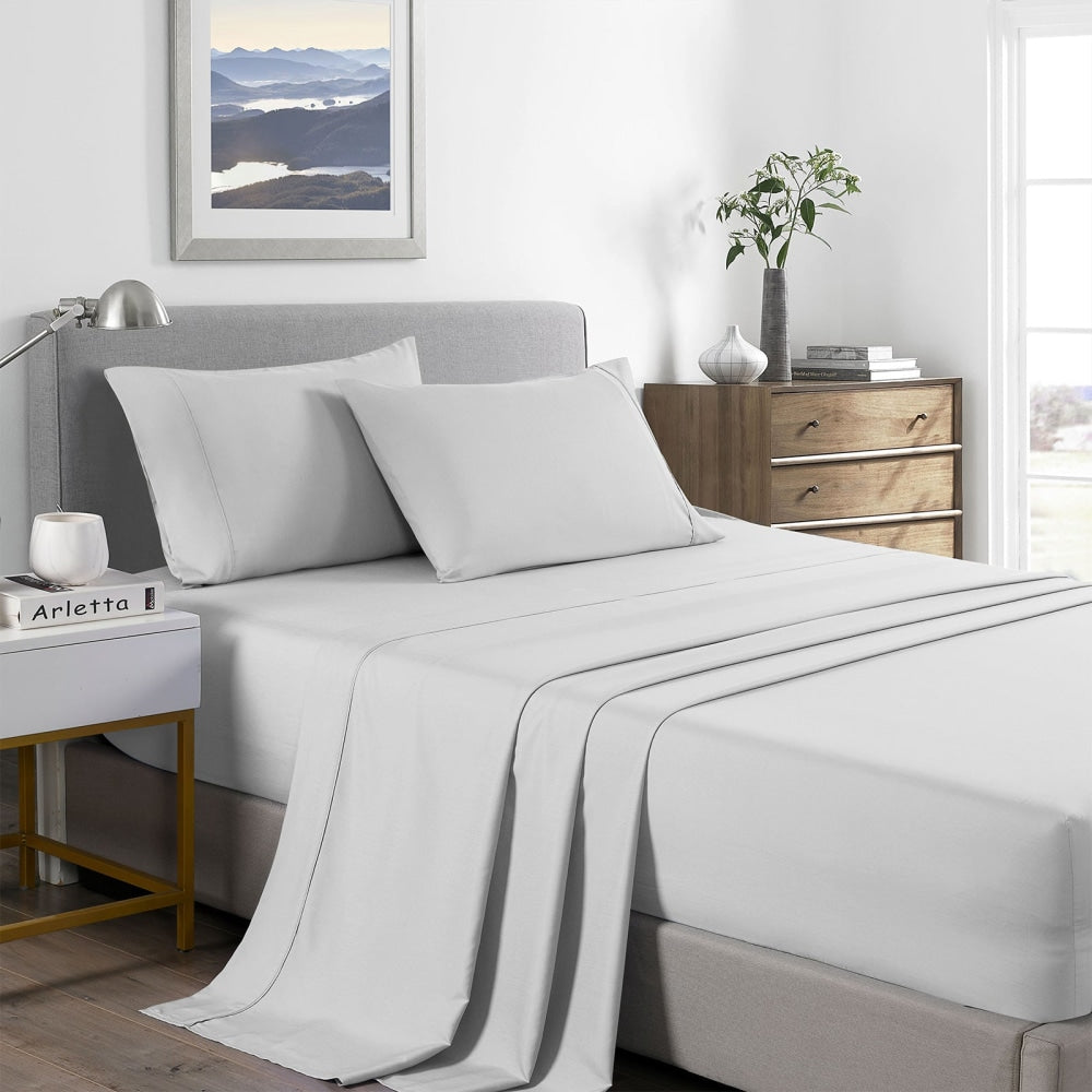 Royal Comfort Bamboo Cooling 2000TC Sheet Set - Single - Pearl Stone Bed Fast shipping On sale