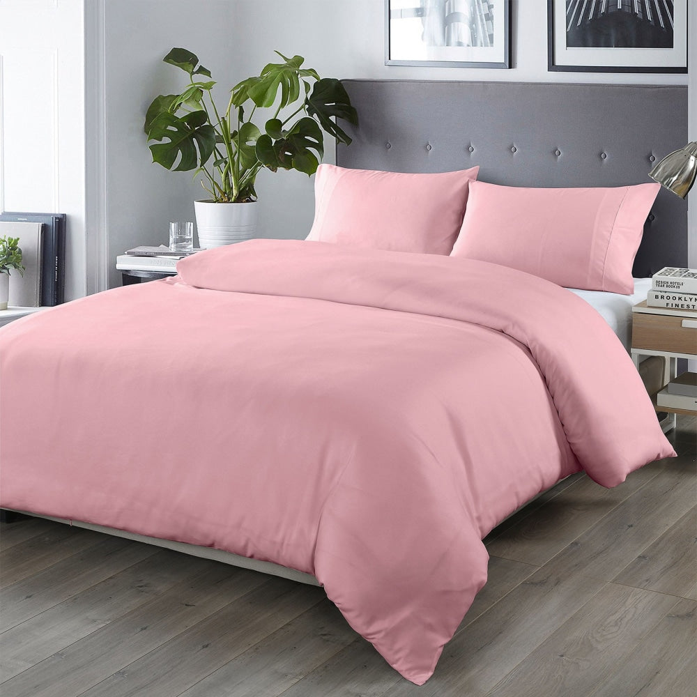 Royal Comfort Blended Bamboo Quilt Cover Sets -Blush-Queen Fast shipping On sale