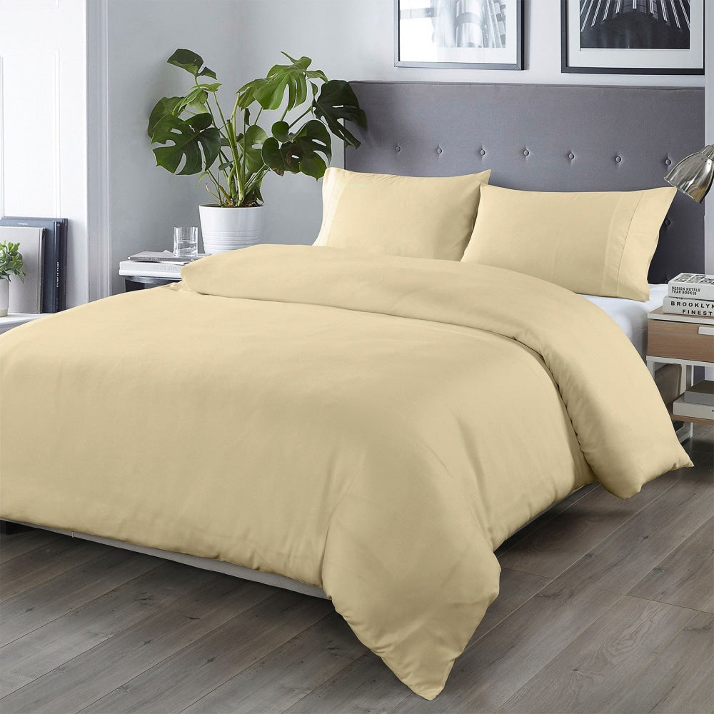 Royal Comfort Blended Bamboo Quilt Cover Sets -Dark Ivory-Double Fast shipping On sale