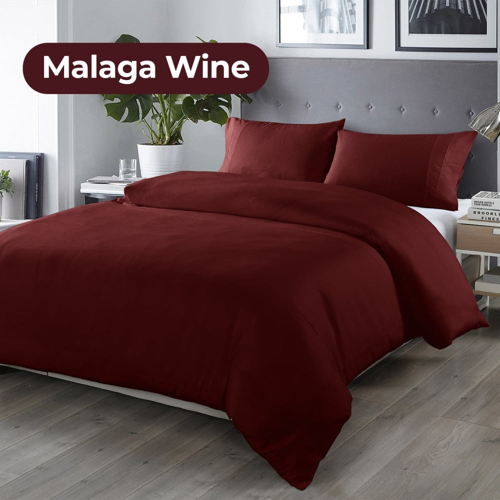 Royal Comfort Blended Bamboo Quilt Cover Sets - Malaga Wine - King Fast shipping On sale
