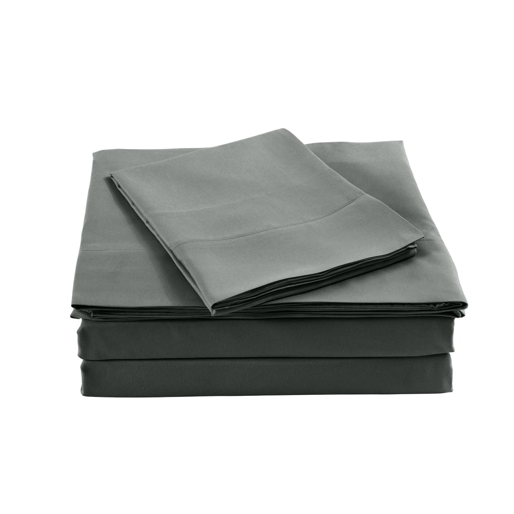 Royal Comfort Blended Bamboo Sheet Set Charcoal - King Bed Fast shipping On sale