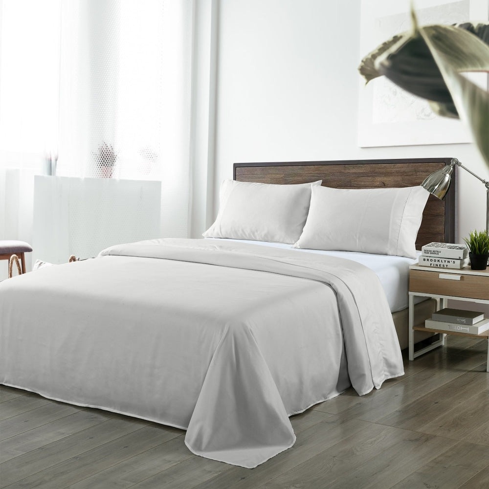 Royal Comfort Blended Bamboo Sheet Set Light Grey - King Bed Fast shipping On sale