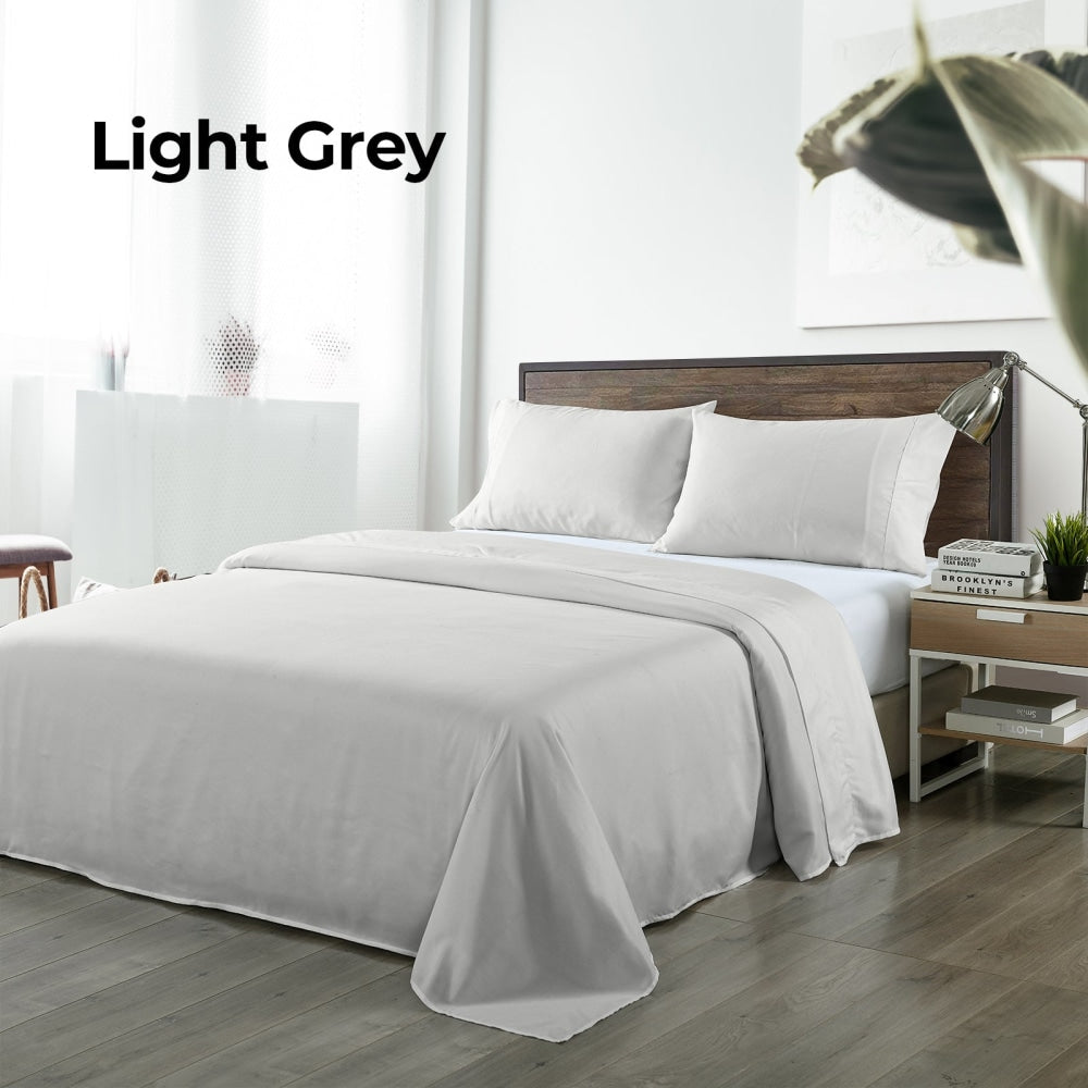 Royal Comfort Blended Bamboo Sheet Set Light Grey - King Bed Fast shipping On sale