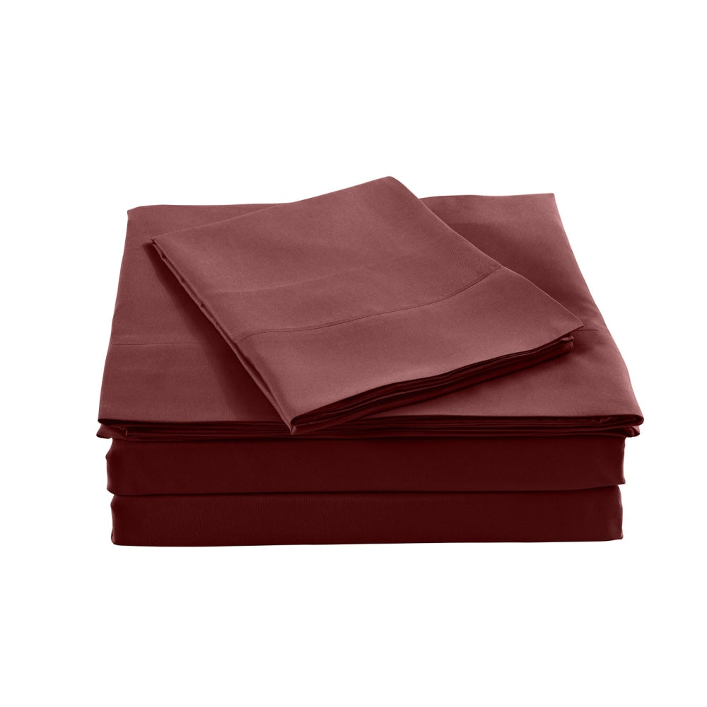 Royal Comfort Blended Bamboo Sheet Set Malaga Wine - Queen Bed Fast shipping On sale