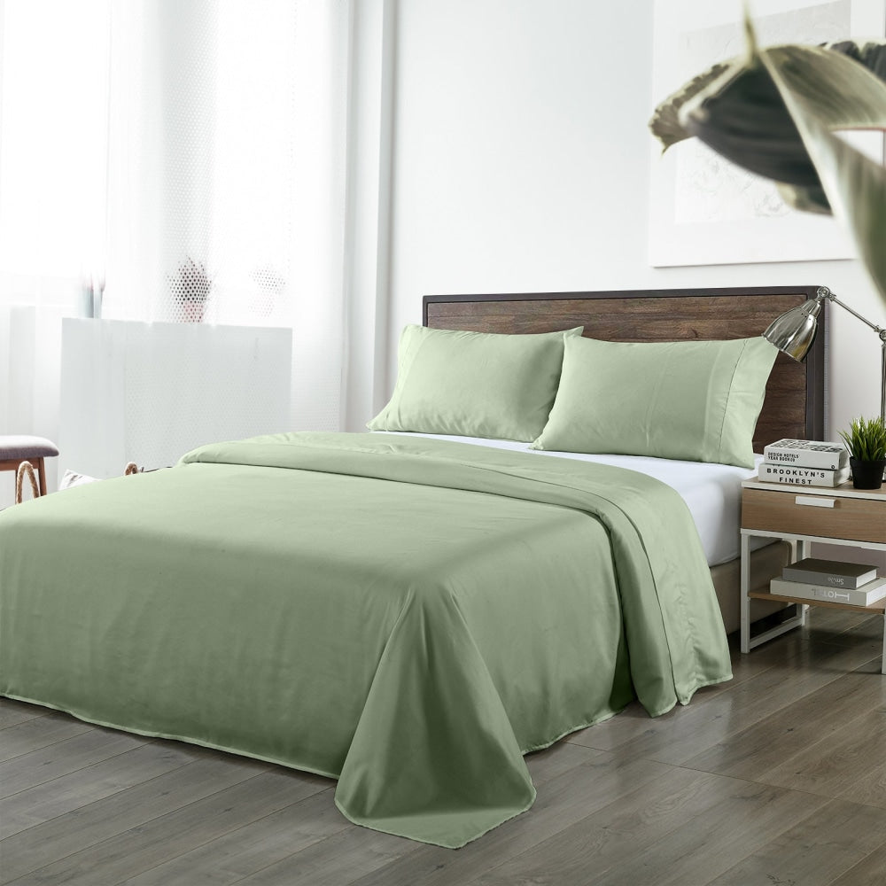 Royal Comfort Blended Bamboo Sheet Set Sage Green - Queen Bed Fast shipping On sale