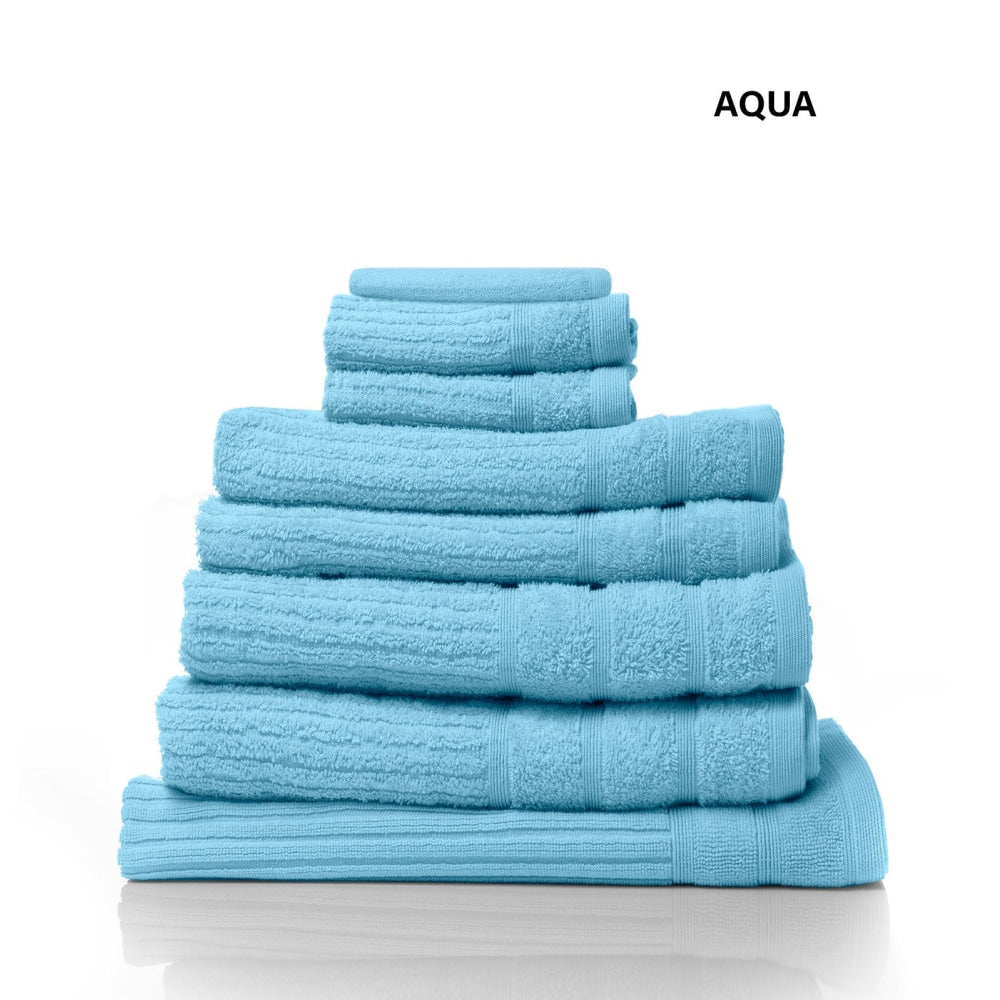 Royal Comfort Eden Egyptian Cotton 600 GSM 8 Piece Towel Pack Aqua Bed Sheet Fast shipping On sale