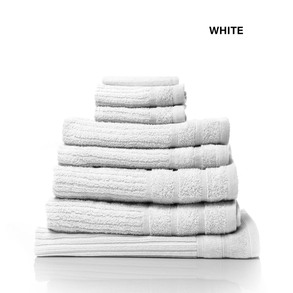 Royal Comfort Eden Egyptian Cotton 600 GSM 8 Piece Towel Pack White Bed Sheet Fast shipping On sale