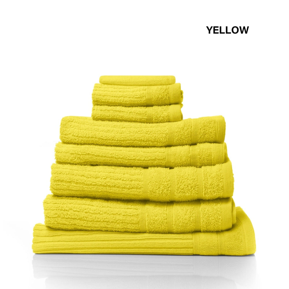 Royal Comfort Eden Egyptian Cotton 600 GSM 8 Piece Towel Pack Yellow Bed Sheet Fast shipping On sale