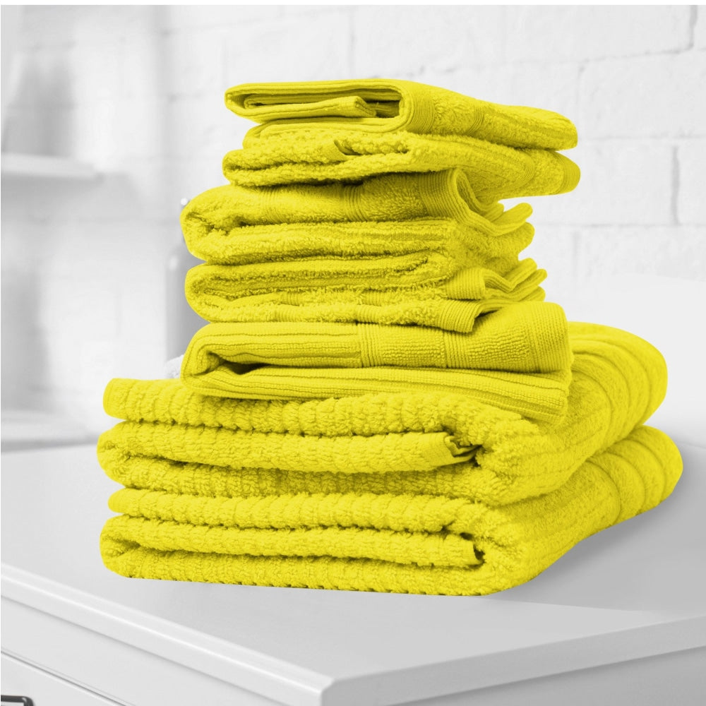 Royal Comfort Eden Egyptian Cotton 600 GSM 8 Piece Towel Pack Yellow Bed Sheet Fast shipping On sale