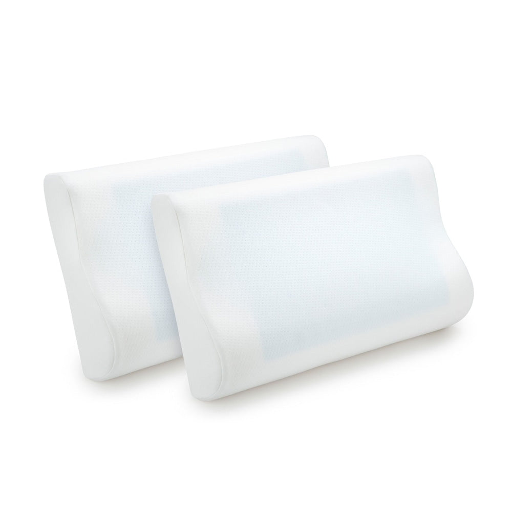 Royal Comfort - Gel Memory Foam Pillow Contour - Twin Pack Fast shipping On sale