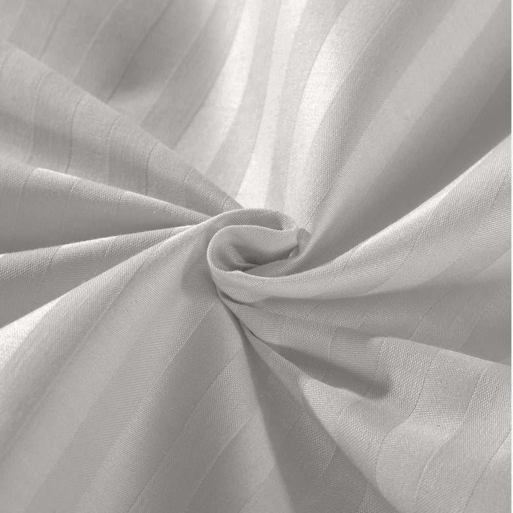 Royal Comfort Kensington 1200TC 100% Cotton Stripe Bed Sheet Set - Double Grey Fast shipping On sale