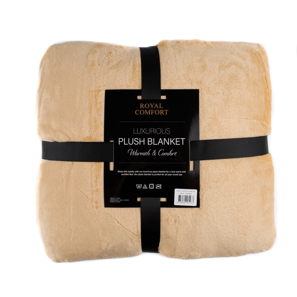Royal Comfort Plush Camel Blanket Fast shipping On sale
