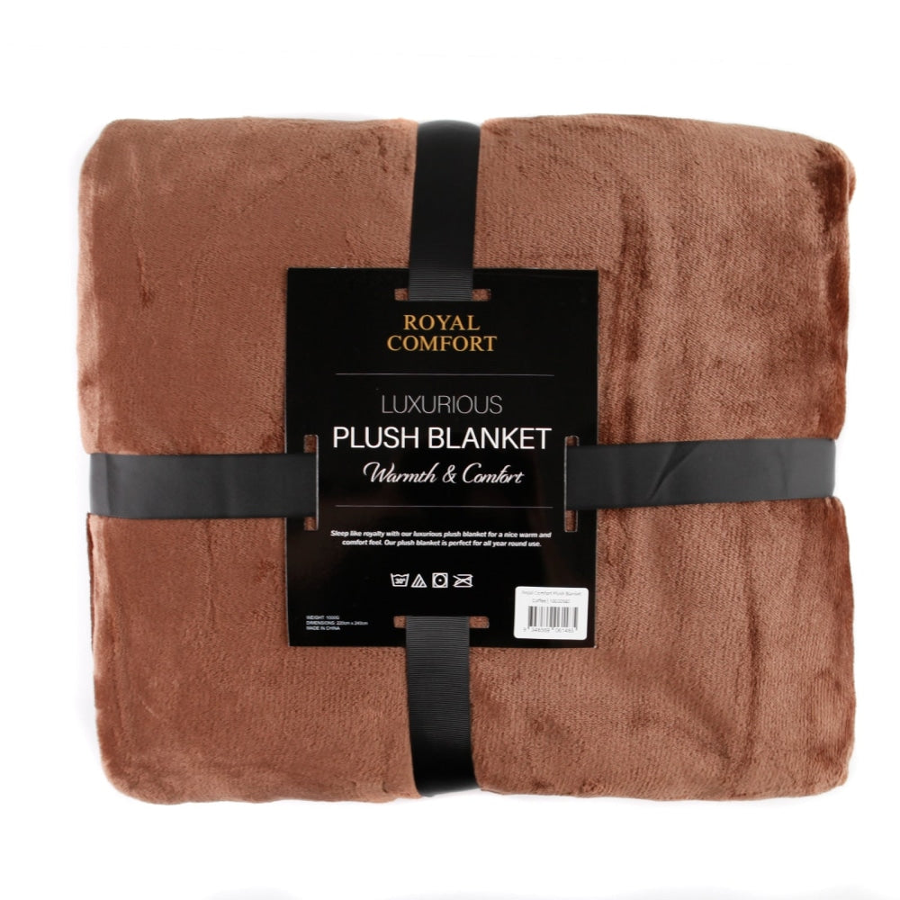 Royal Comfort Plush Coffee Blanket Fast shipping On sale