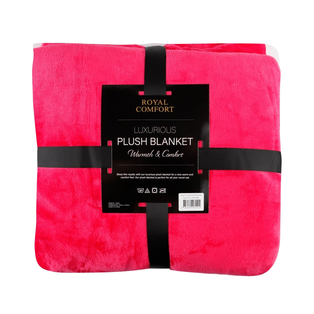 Royal Comfort Plush Rose Pink Blanket Fast shipping On sale