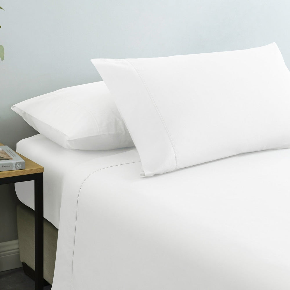 Royal Comfort Vintage Washed 100 % Cotton Sheet Set Single - White Bed Fast shipping On sale