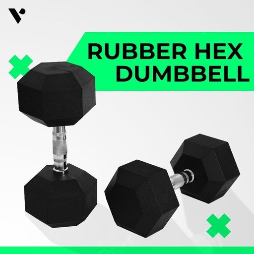 Rubber Hex Dumbbells 5kg x 2 Sports & Fitness Fast shipping On sale