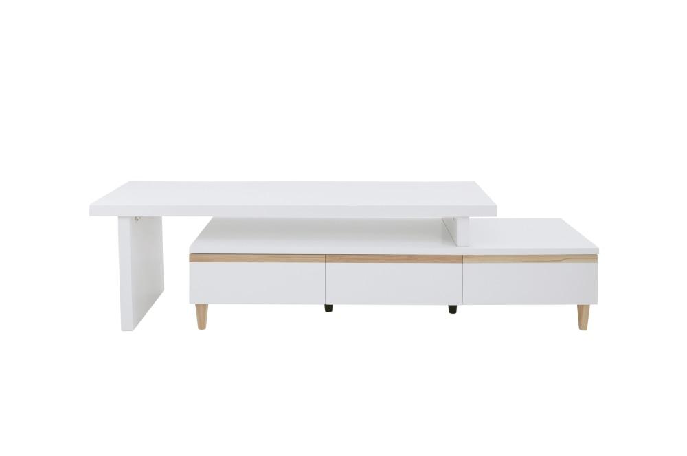 Sabrina Extendable TV Stand Cabinet Entertainment Unit - White Fast shipping On sale
