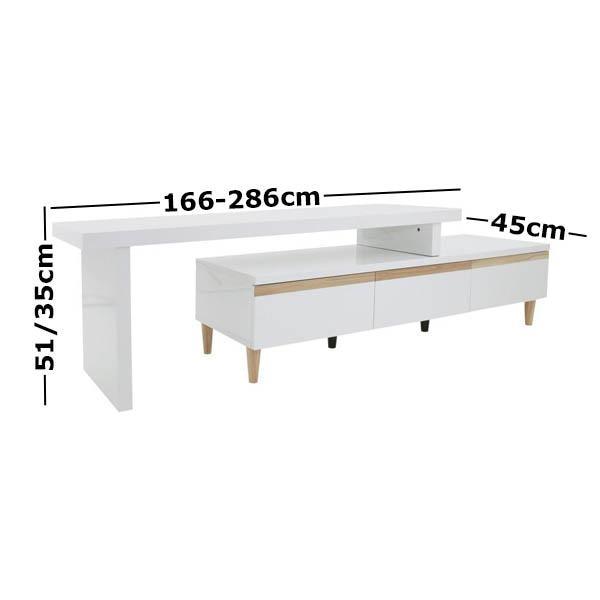 Sabrina Extendable TV Stand Cabinet Entertainment Unit - White Fast shipping On sale