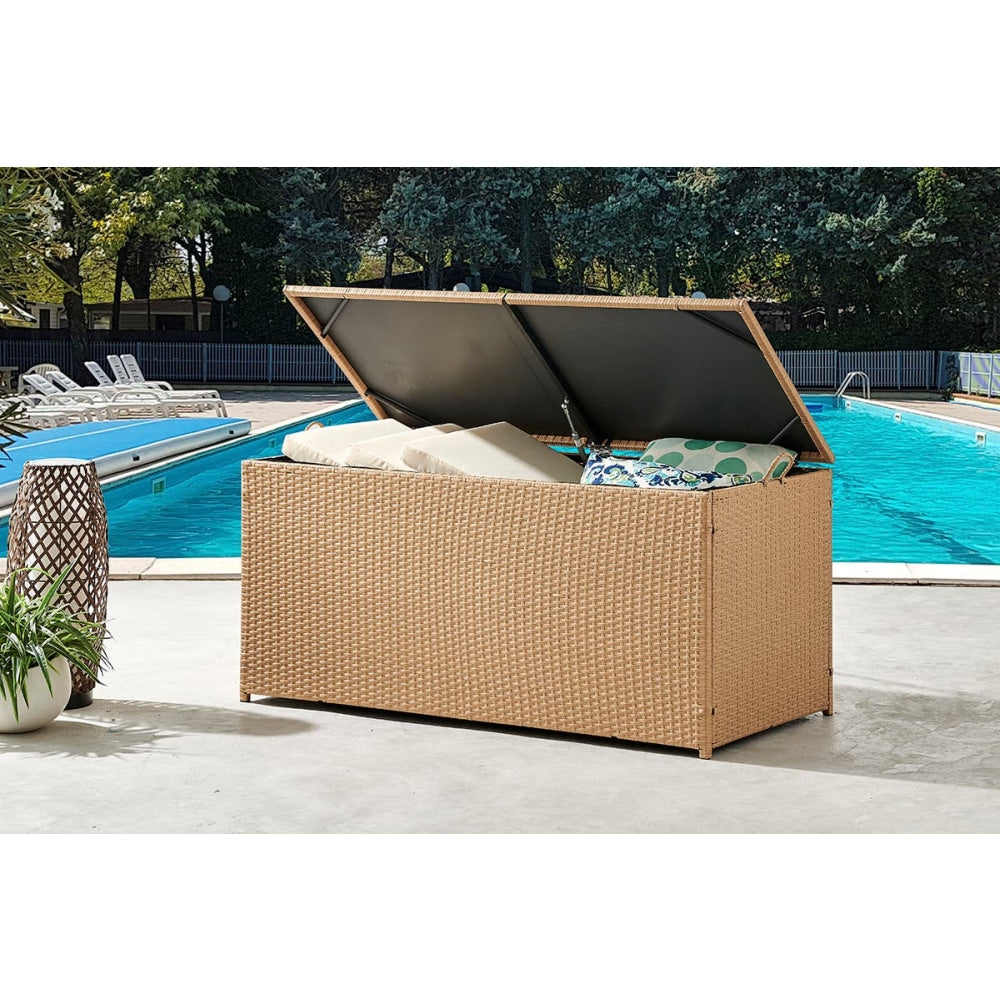 Safra Outdoor Storage Garden Woven Box Small - Natural / Furniture Fast shipping On sale