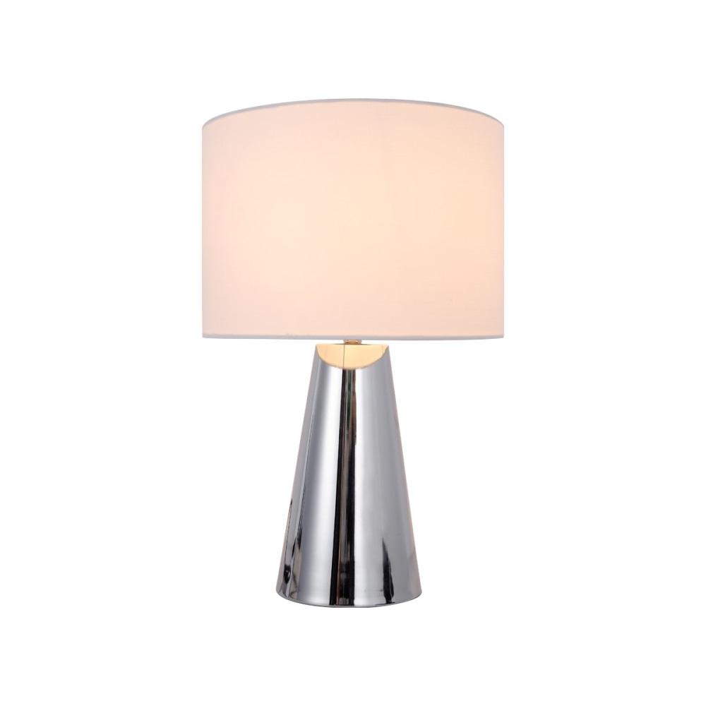 Salina Touch Modern Elegant Table Lamp Desk Light - Chrome & White Fast shipping On sale