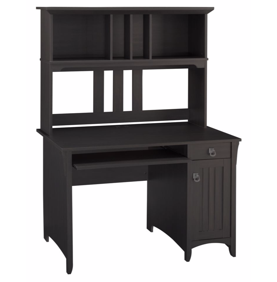 Salinas Study Computer Office Task Desk With Hutch - 120cm - Vintage Black Fast shipping On sale