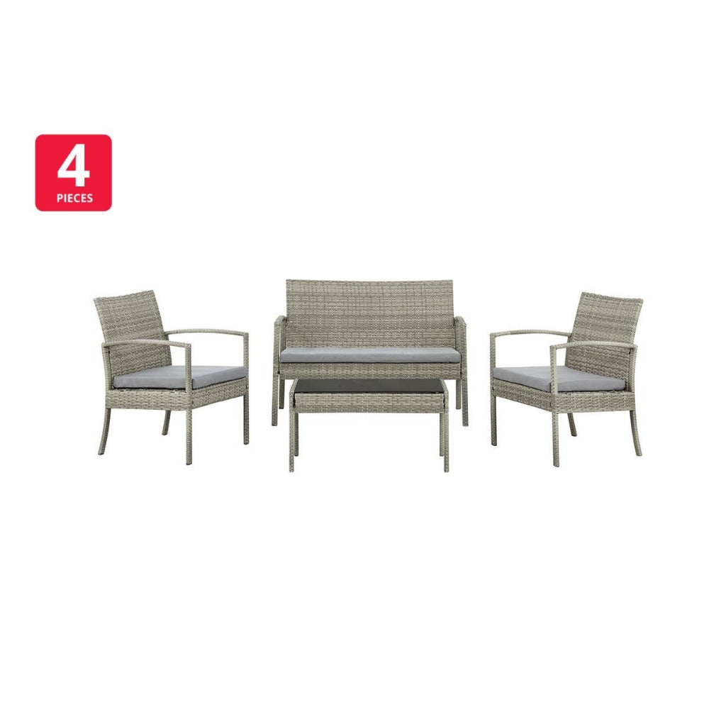 Sandgate 4 Piece Outdoor Furniture Lounge Set - Grey Sets Fast shipping On sale