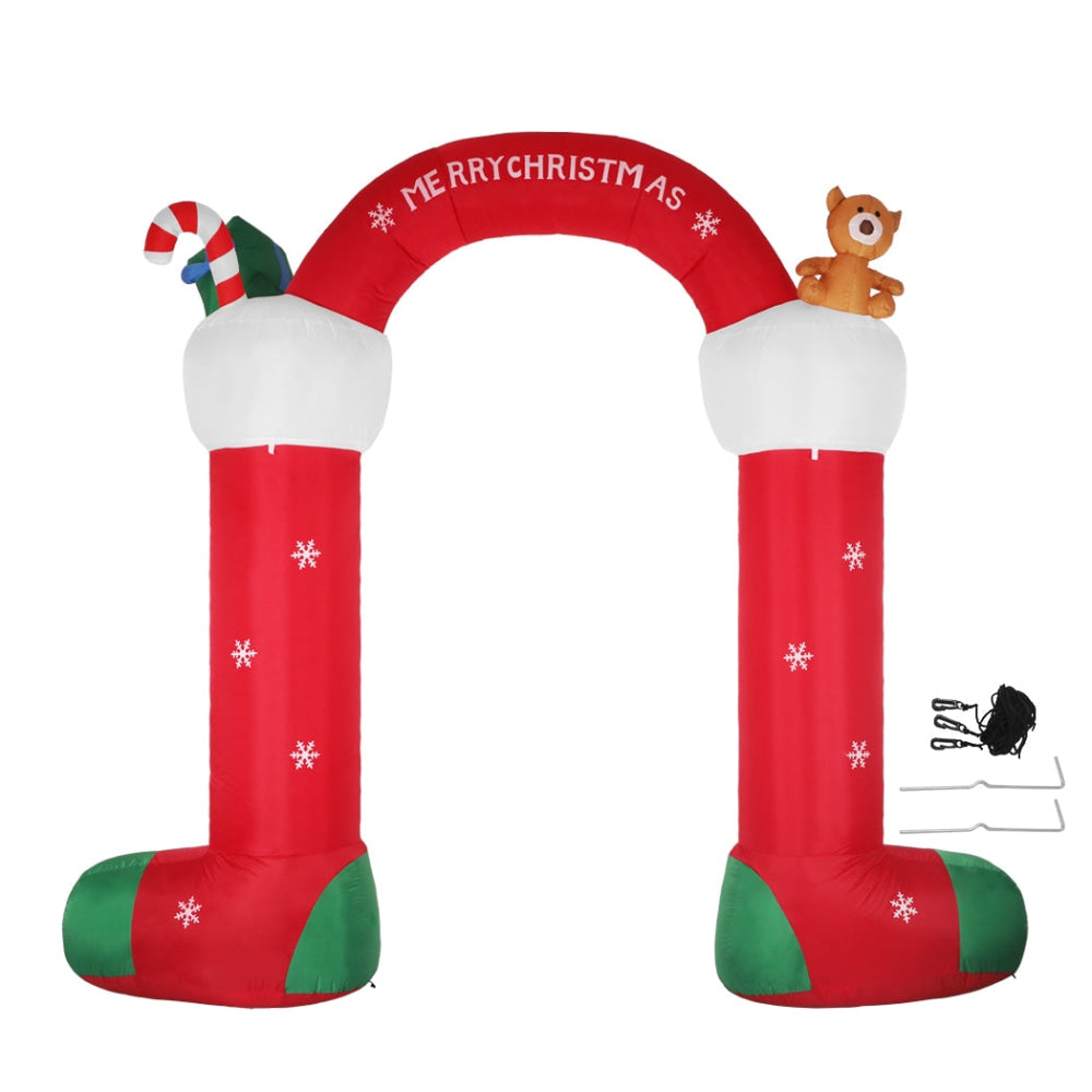 Santaco Christmas Inflatable Decor Stocking Arch 3M LED Lights Xmas Party Fast shipping On sale